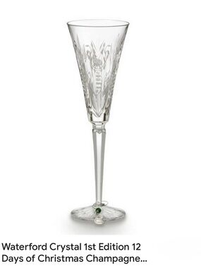 Waterford Clear Crystal Champagne Flute with Cut-Glass Pattern